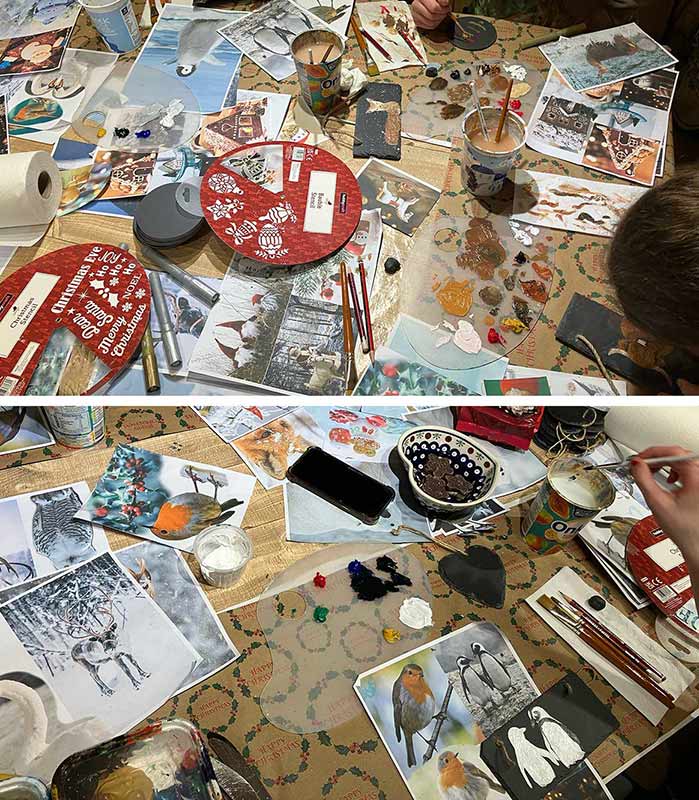Thu 18 Dec Acrylics Art Night - Festive Coasters - Sold out - Image 3